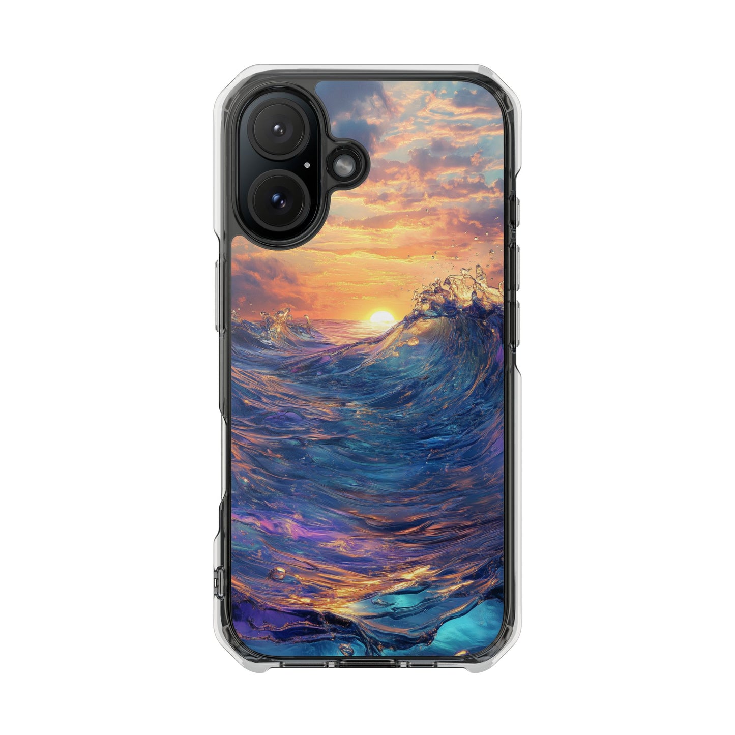 Glowing Tidal Wave Magnetic Clear iPhone Case