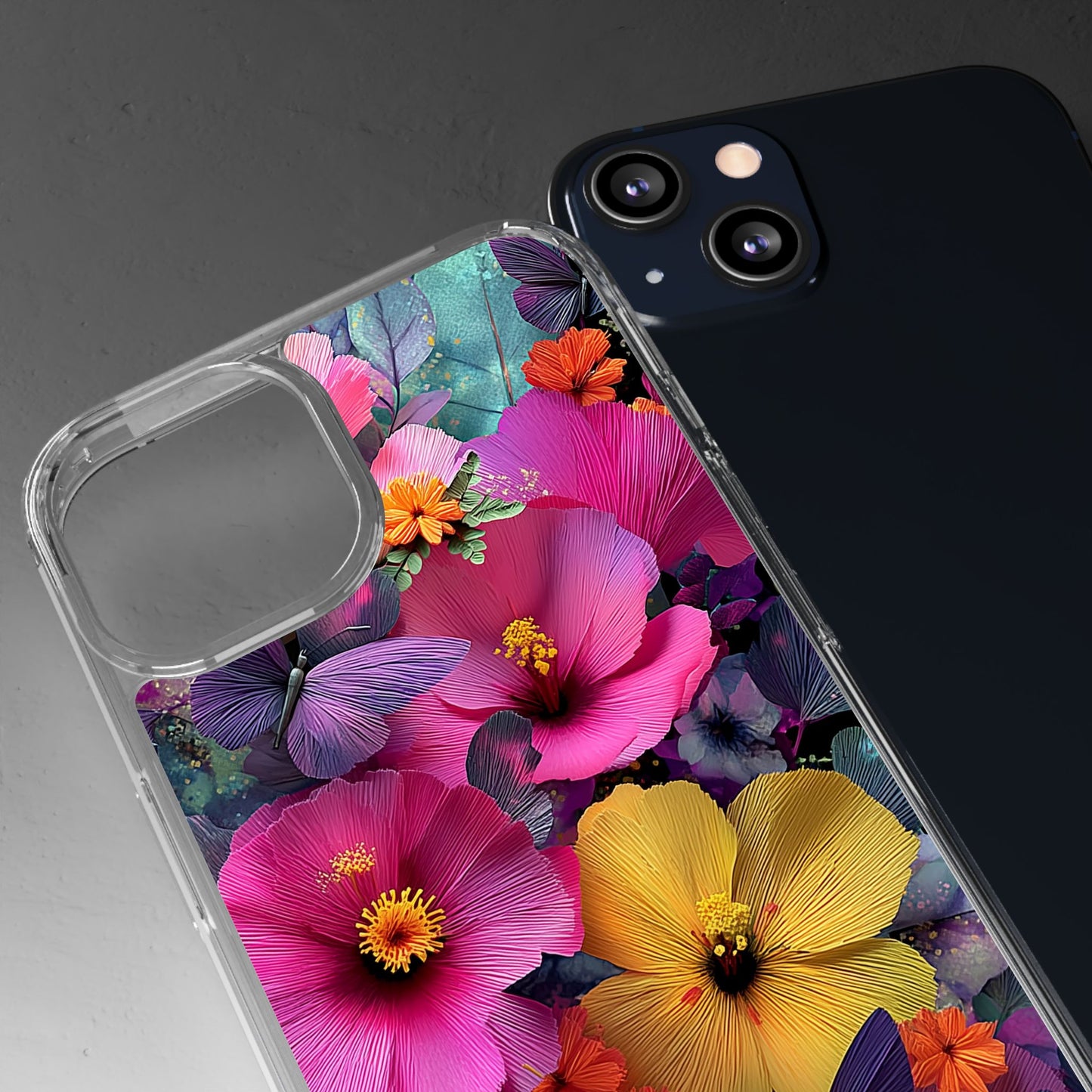Vibrant Floral Butterfly iPhone Case – Slim Aesthetic Boho Nature Design