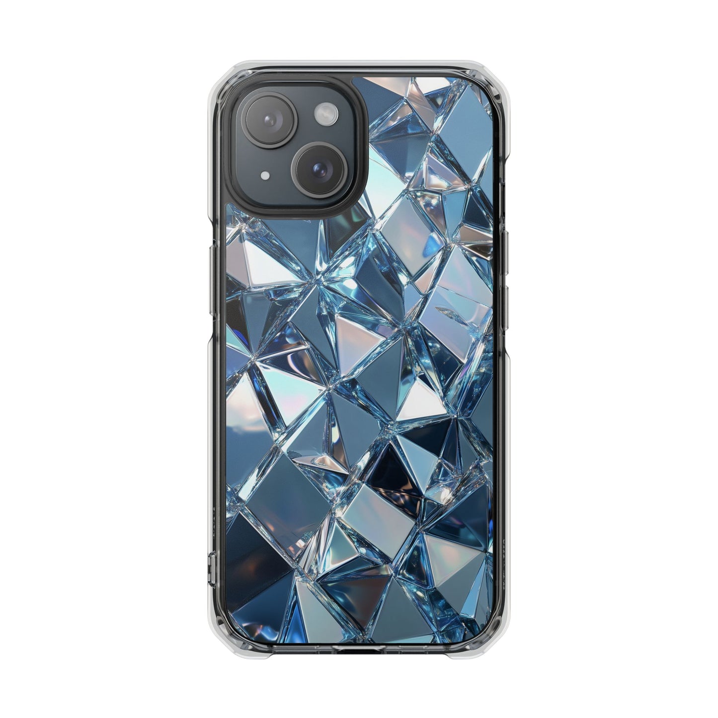 Iridescent Blue Chrome Diamond Magnetic iPhone Case