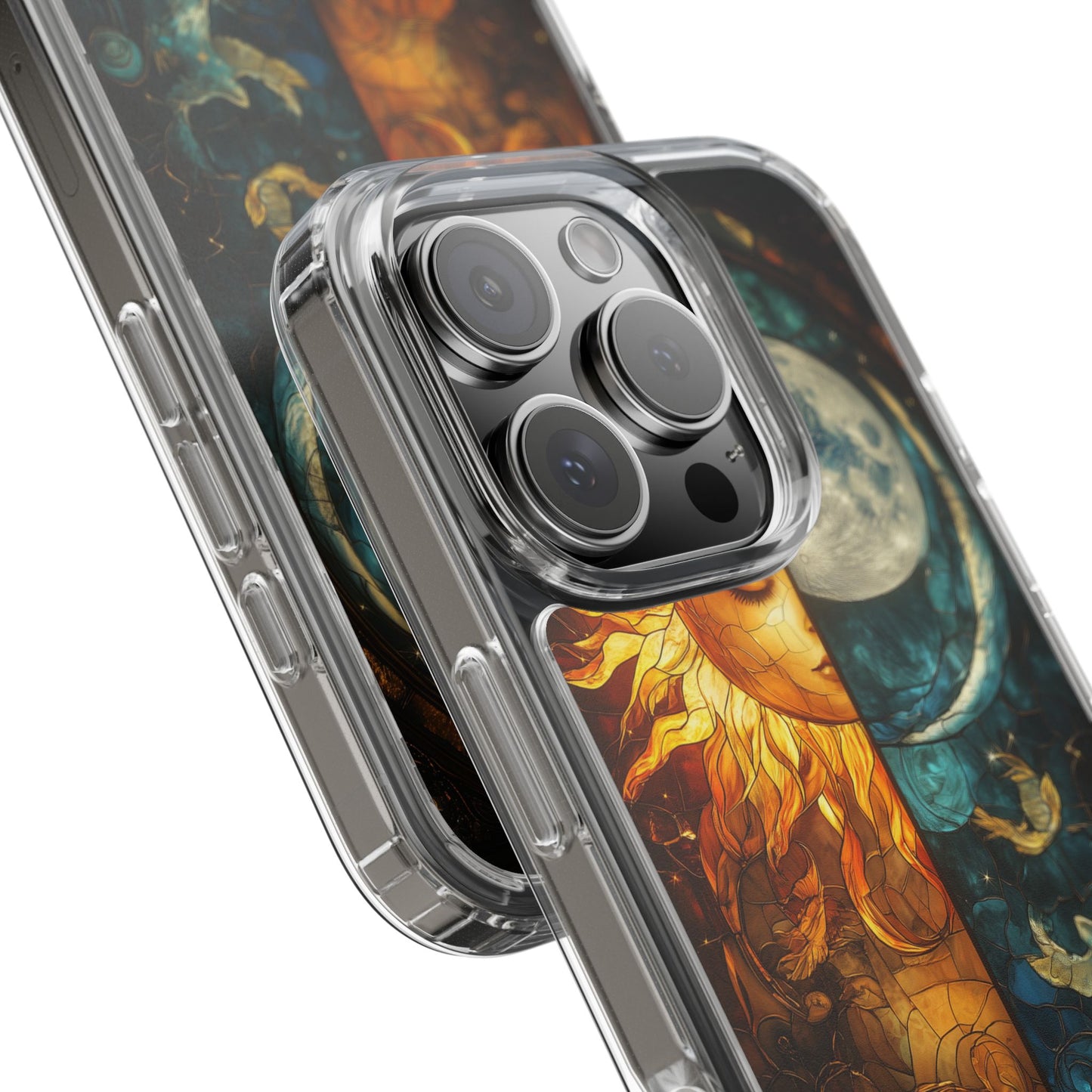 Celestial Sun and Moon Clear iPhone Case