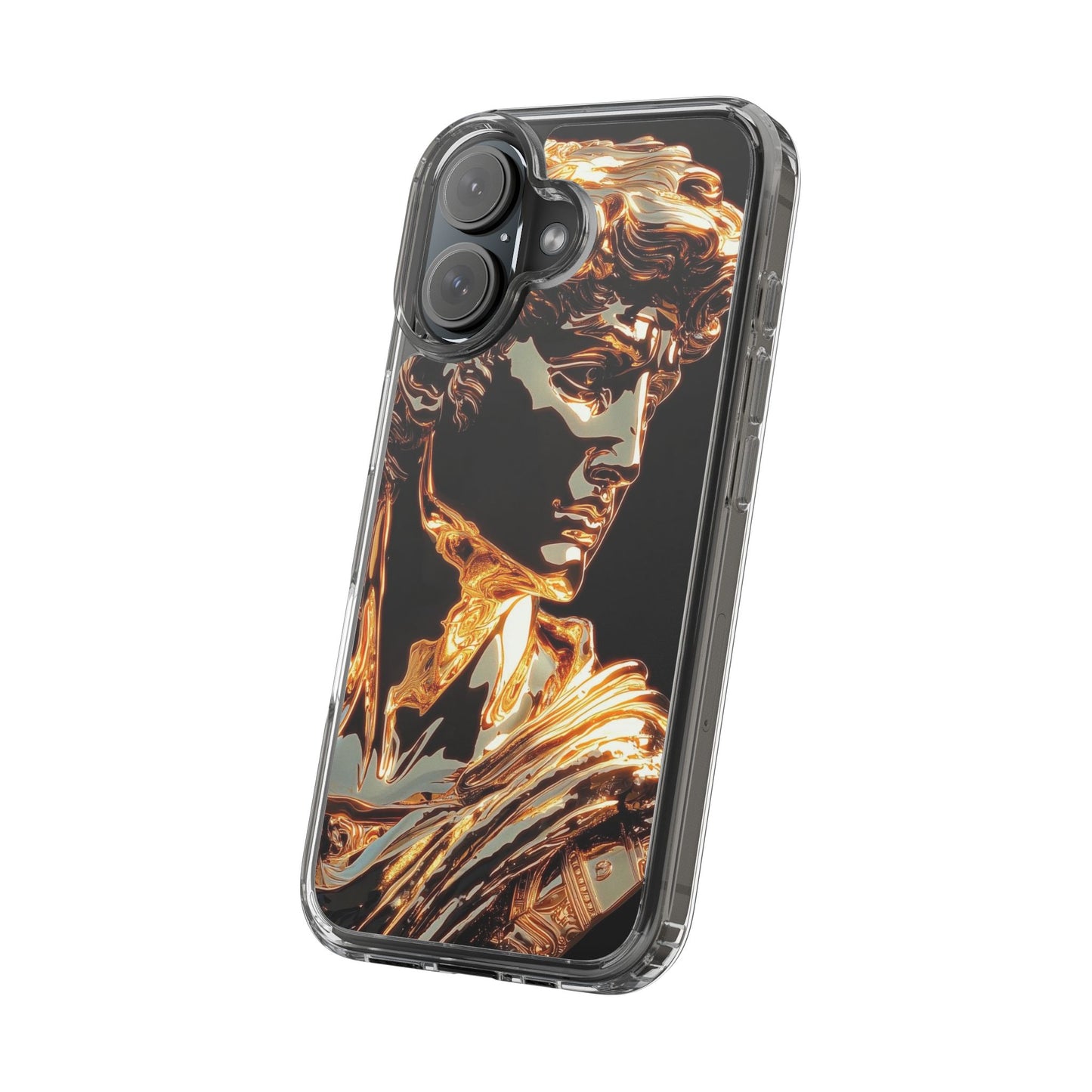 Gold David Sculpture Phone Case – Renaissance Inspired Luxury Art Design