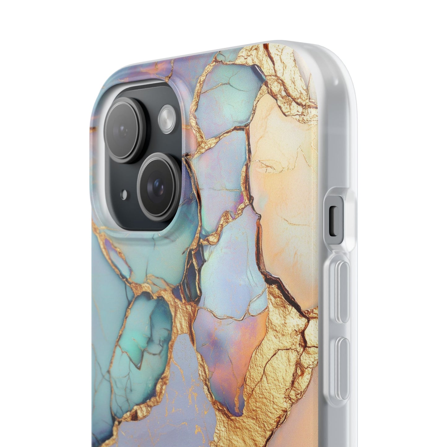 Iridescent Gold Cracks Flexi iPhone Case