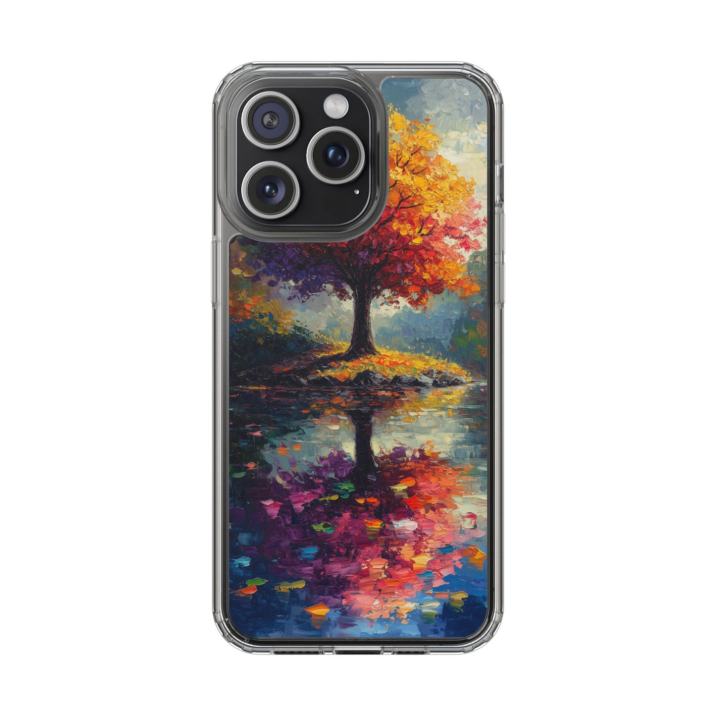 Autumn Landscape Phone Case - Clear Case with Vibrant Tree Design