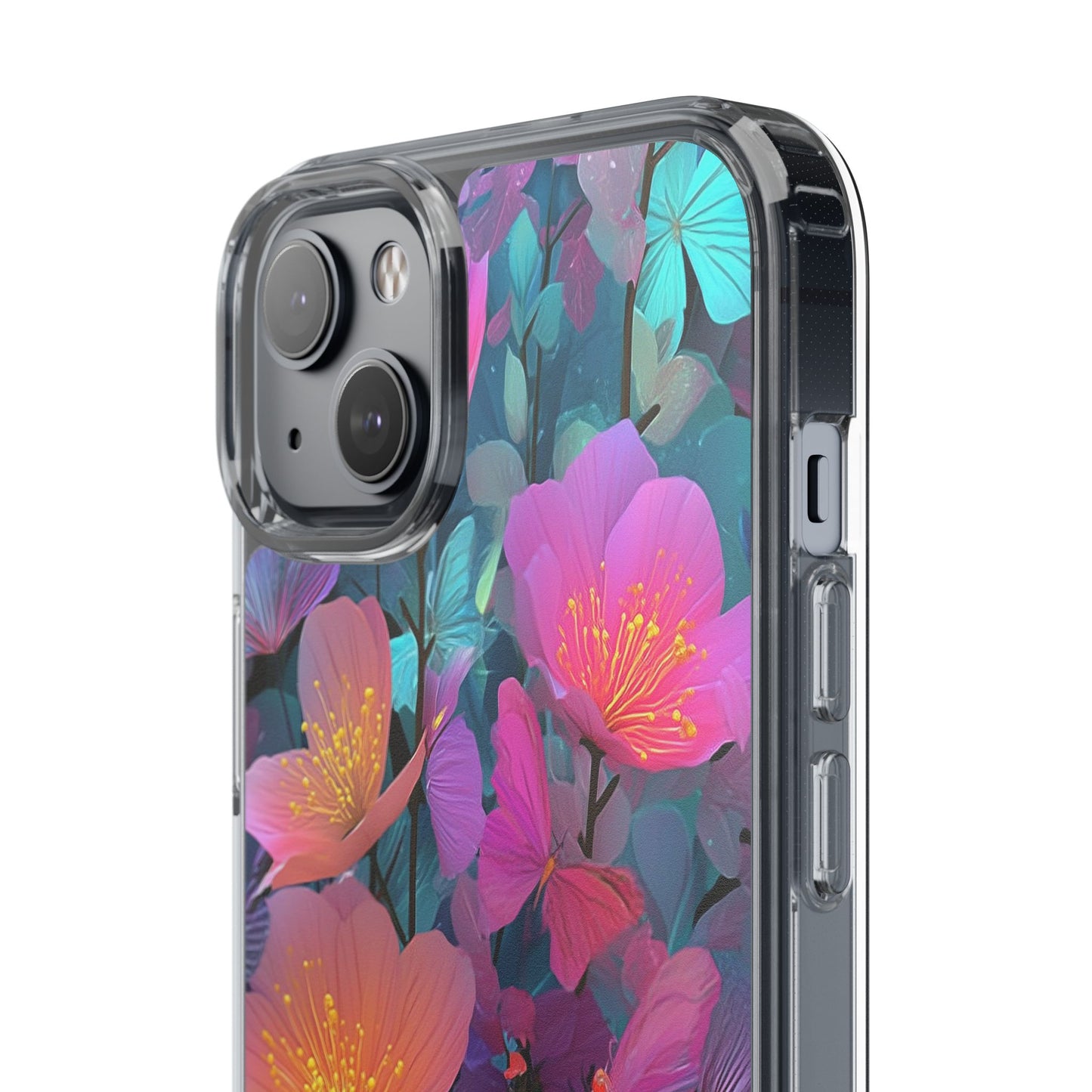 Vibrant Floral Clear iPhone Case