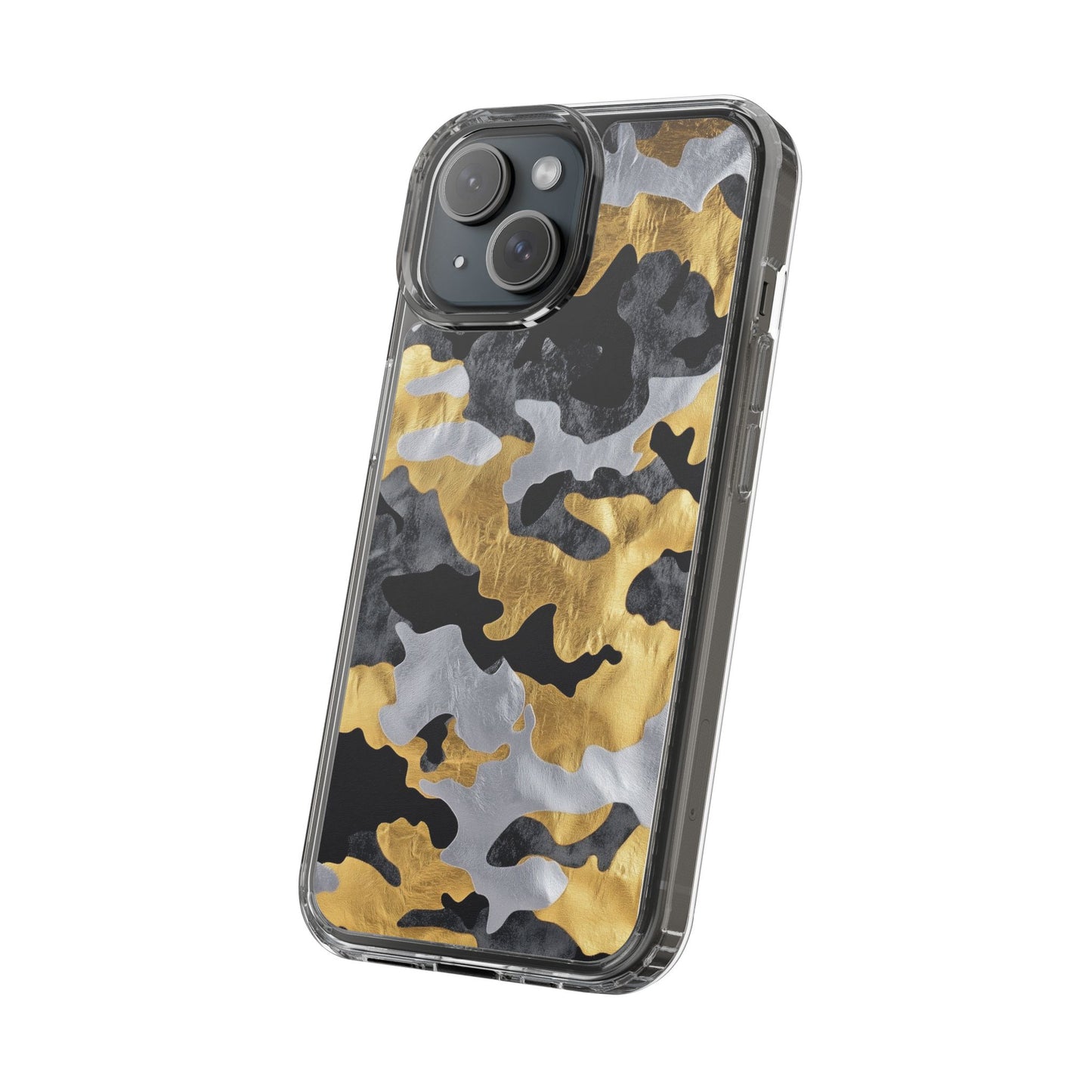 Metallic Gold Camo Clear Phone Case - Stylish Phone Cover