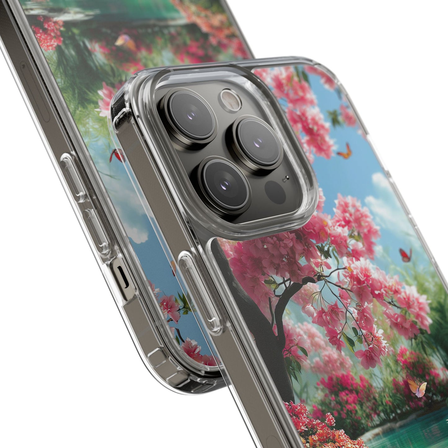 Enchanted Blossom Tree Clear iPhone Case – Boho Floral Nature Design