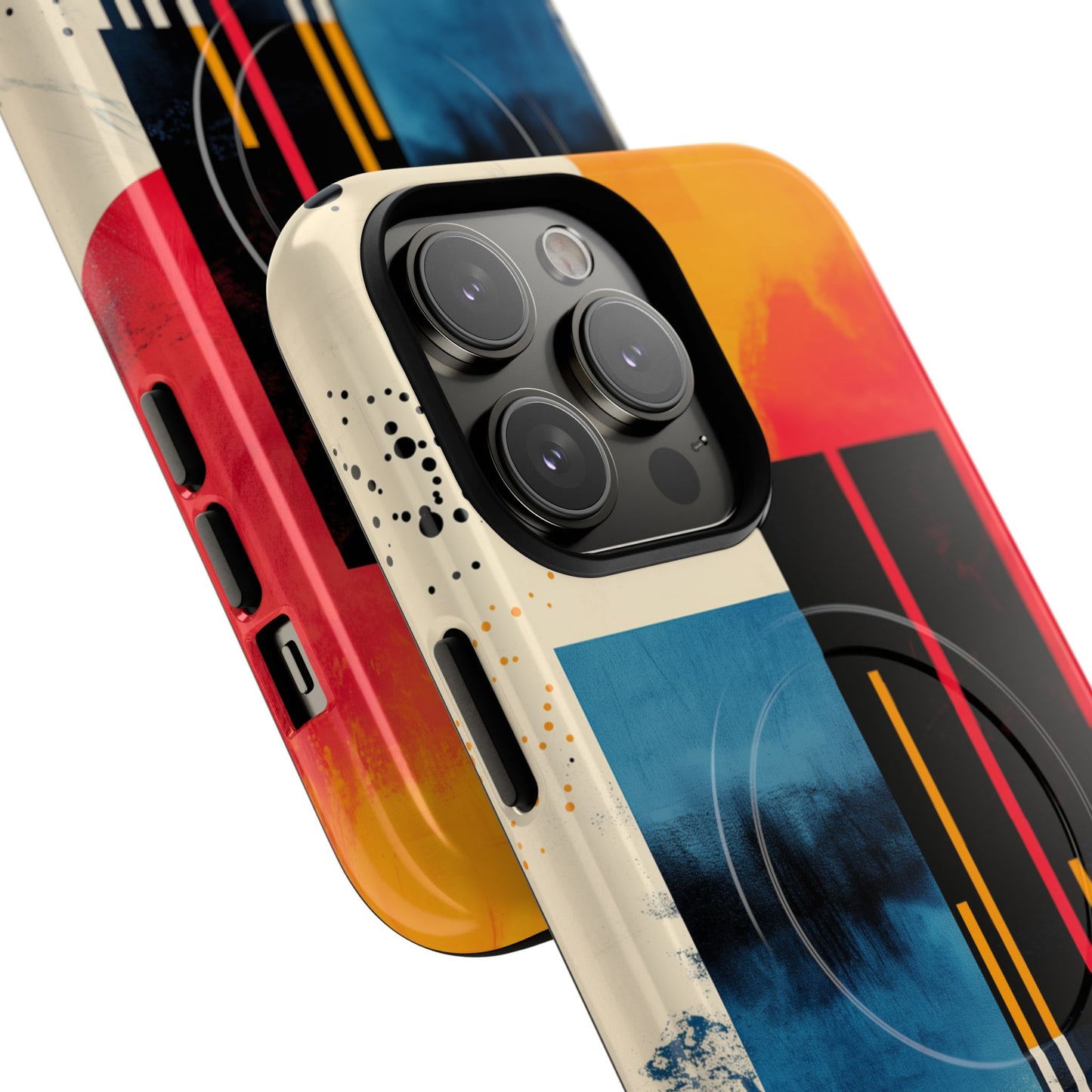Abstract Tough Magnetic Phone Case - Colorful Geometric Design