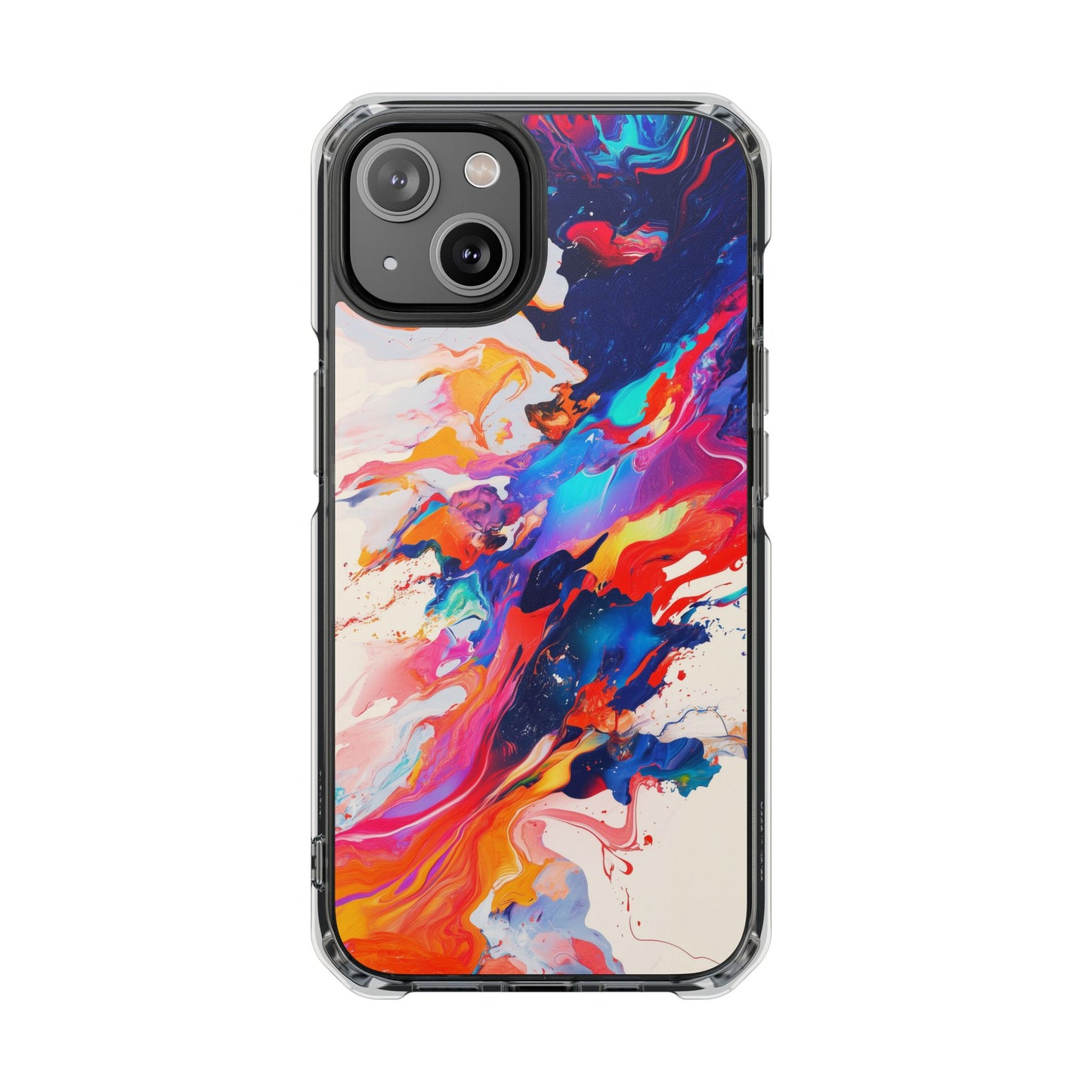 Vibrant Colorful Abstract Phone Case – Magnetic Clear Case for Bold & Stylish Protection