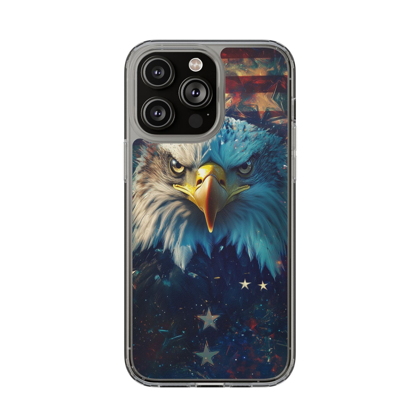 USA Eagle Design Clear Phone Case - Patriotic and Stylish
