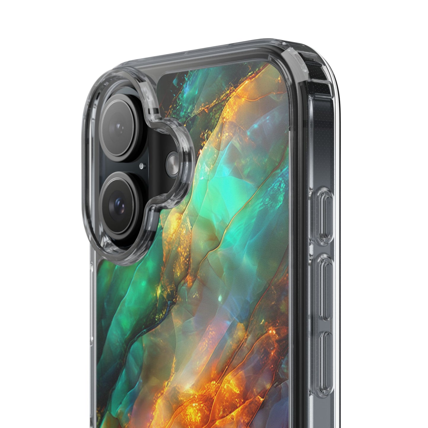 Radiant Gemstone Marble Inspired Clear iPhone Case