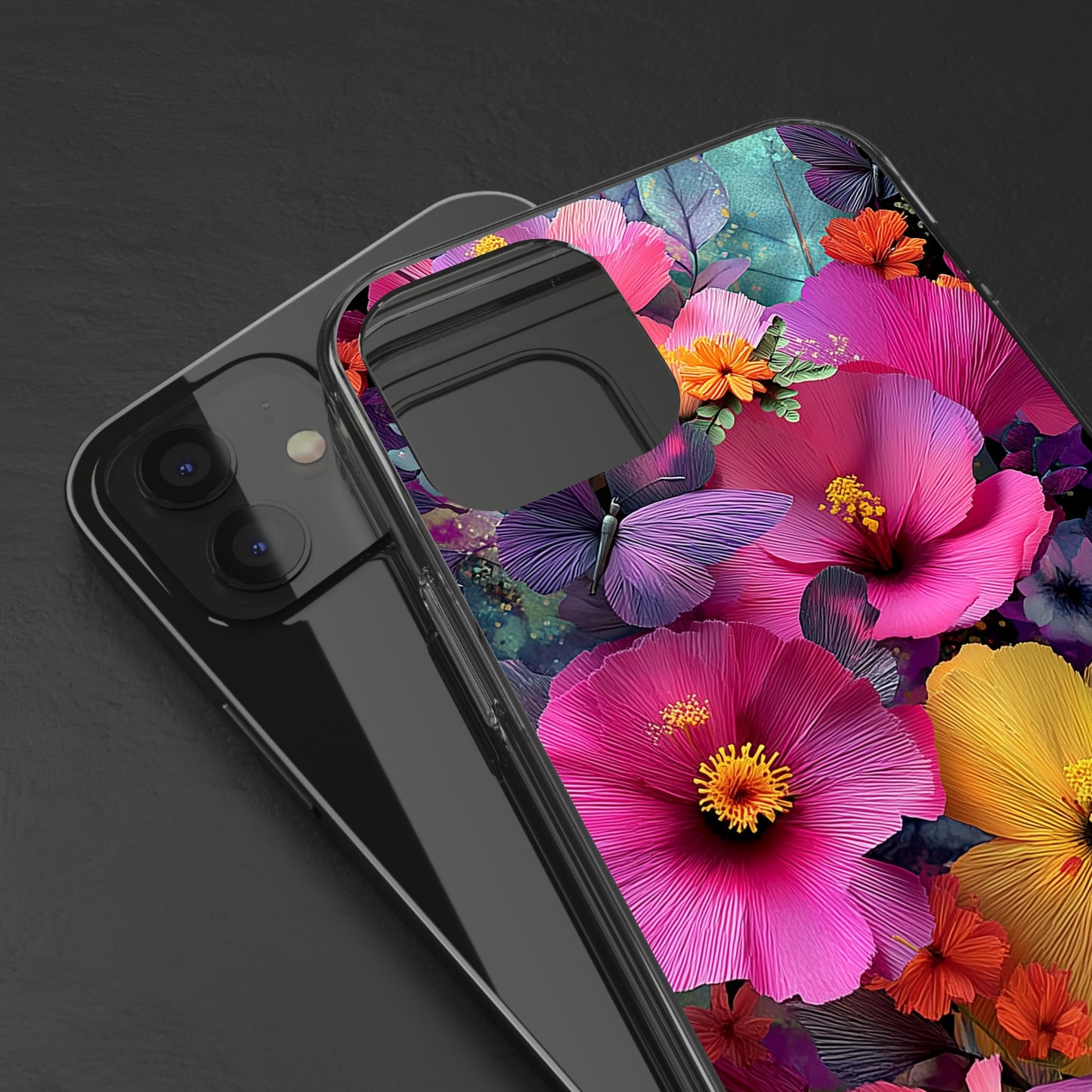 Vibrant Floral Butterfly iPhone Case – Slim Aesthetic Boho Nature Design