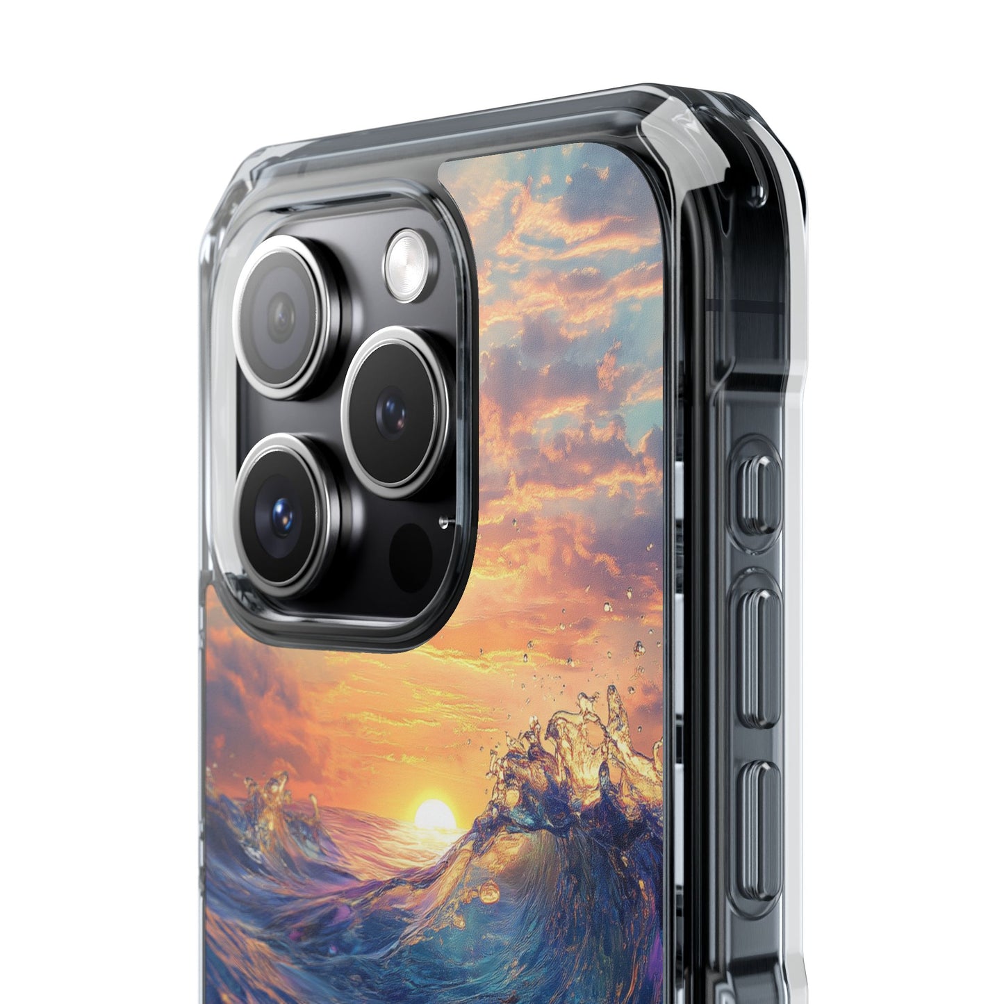 Glowing Tidal Wave Magnetic Clear iPhone Case