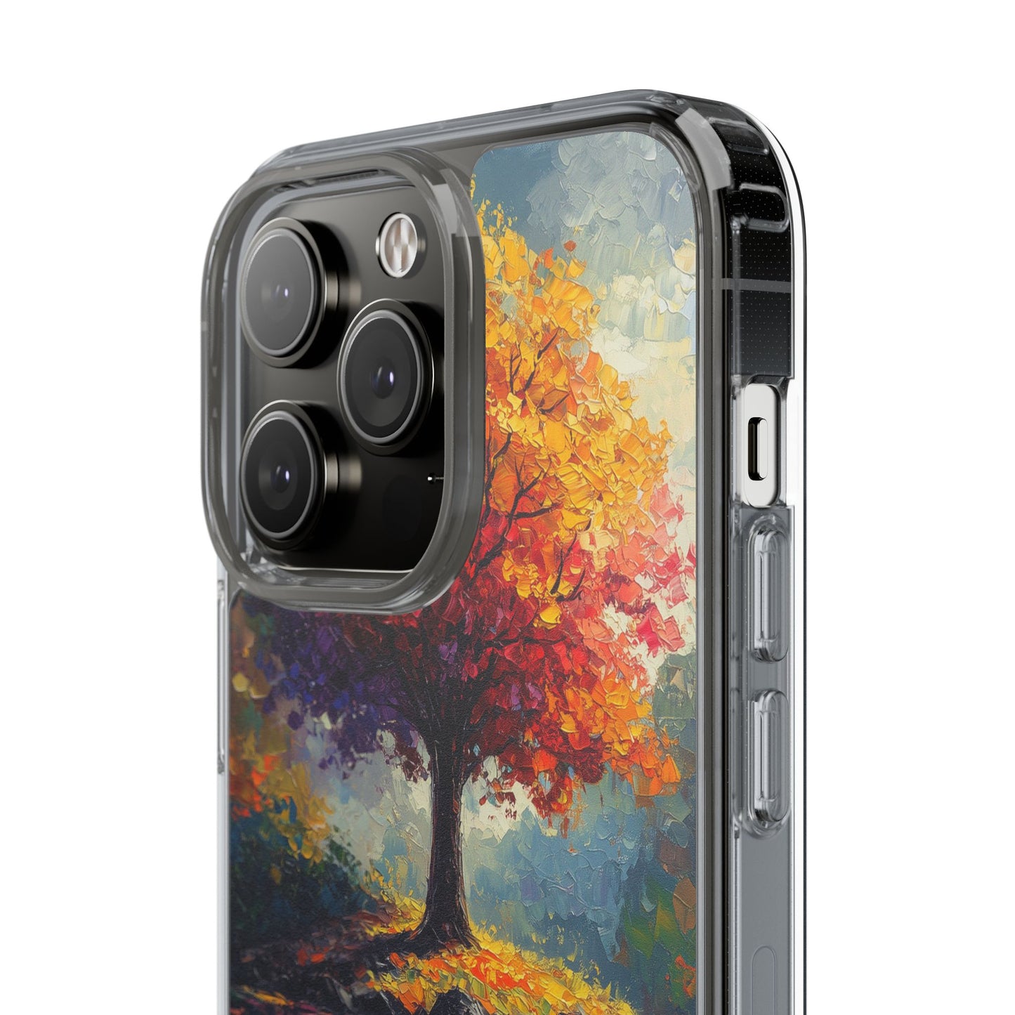 Autumn Landscape Phone Case - Clear Case with Vibrant Tree Design