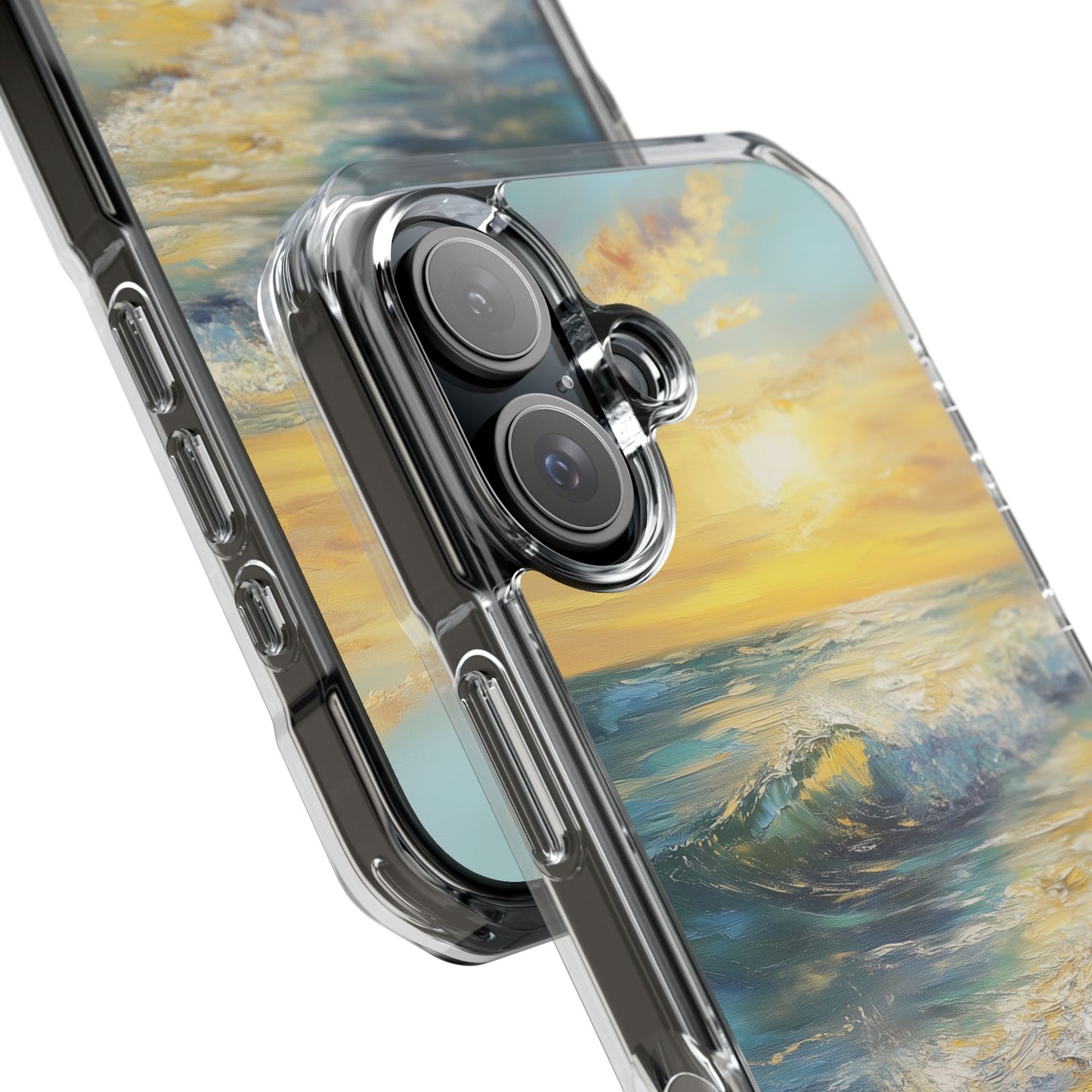 Ocean Sunset Oil Painting Magnetic Clear Impact iPhone Case
