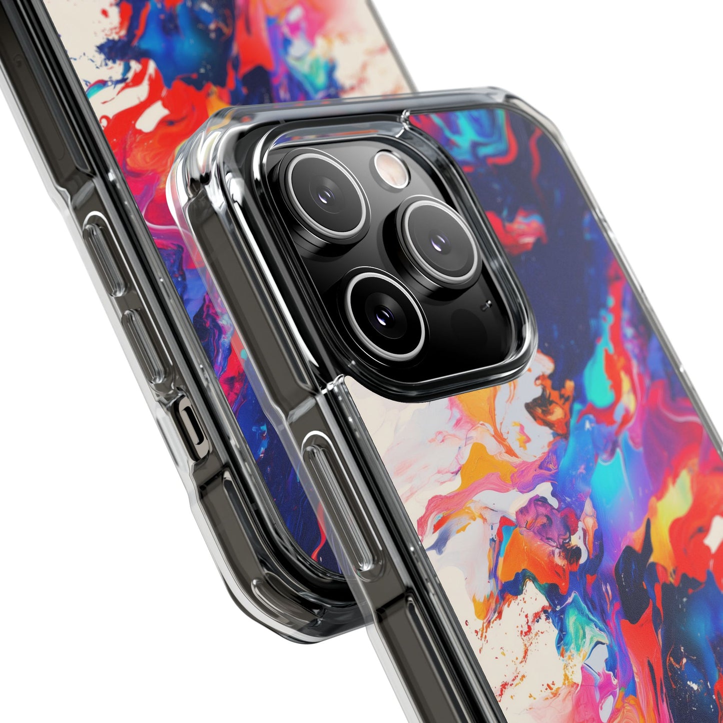 Vibrant Colorful Abstract Phone Case – Magnetic Clear Case for Bold & Stylish Protection