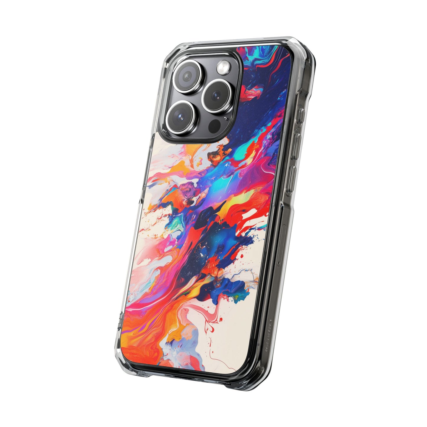 Vibrant Colorful Abstract Phone Case – Magnetic Clear Case for Bold & Stylish Protection