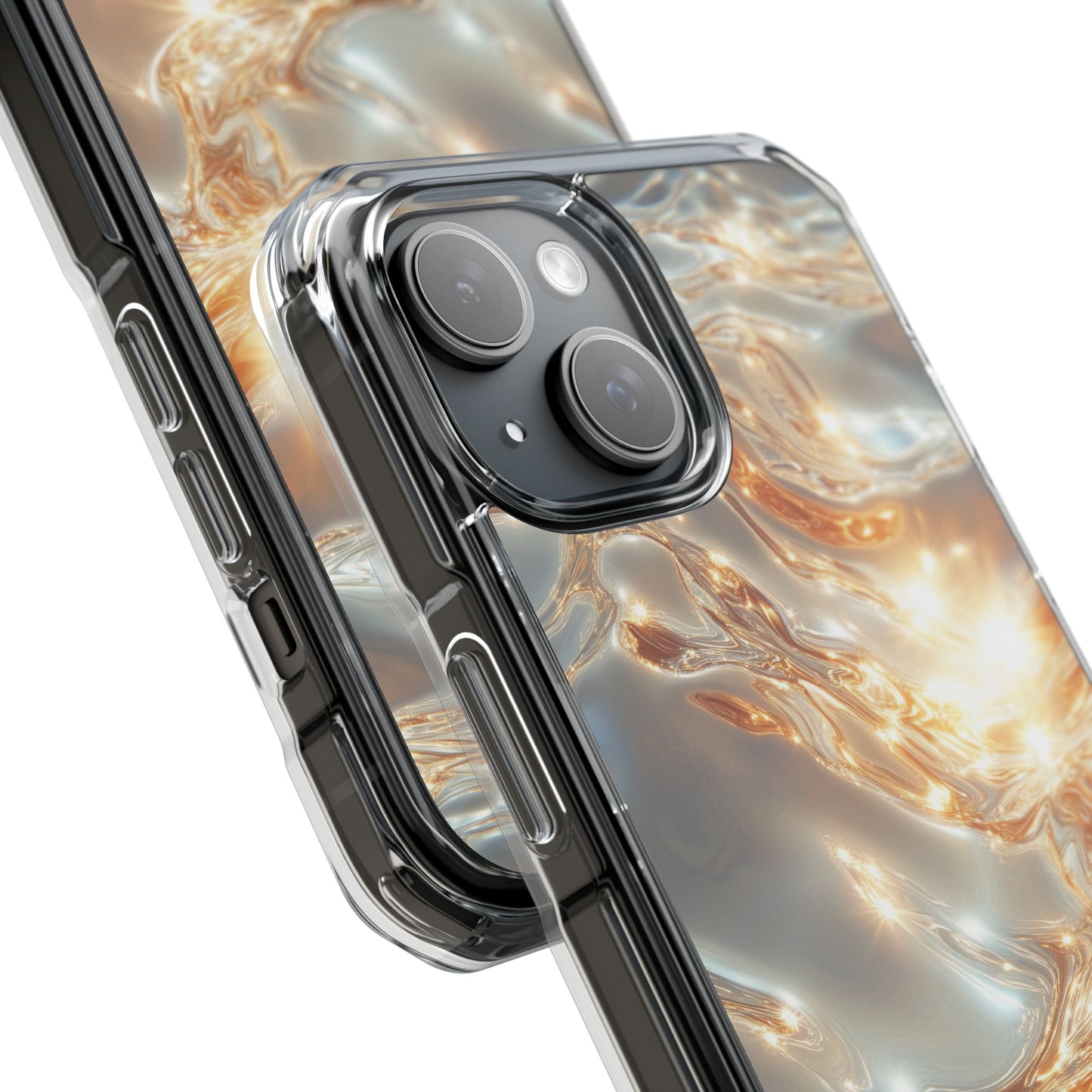 Lustrous Golden Waves MagSafe Clear iPhone Case