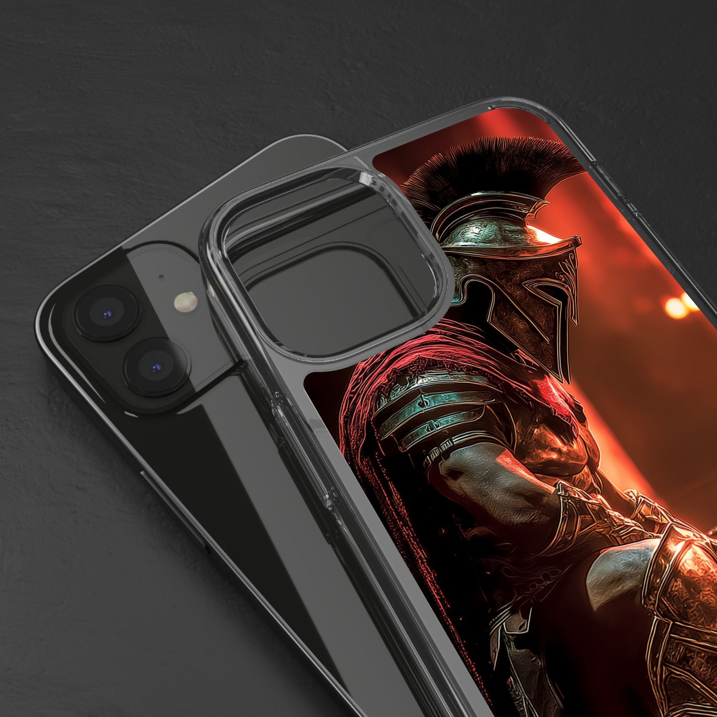 Leonidas Edition Spartan Warrior iPhone Case – Rugged Clear Protection with Bold Battle Inspired Design