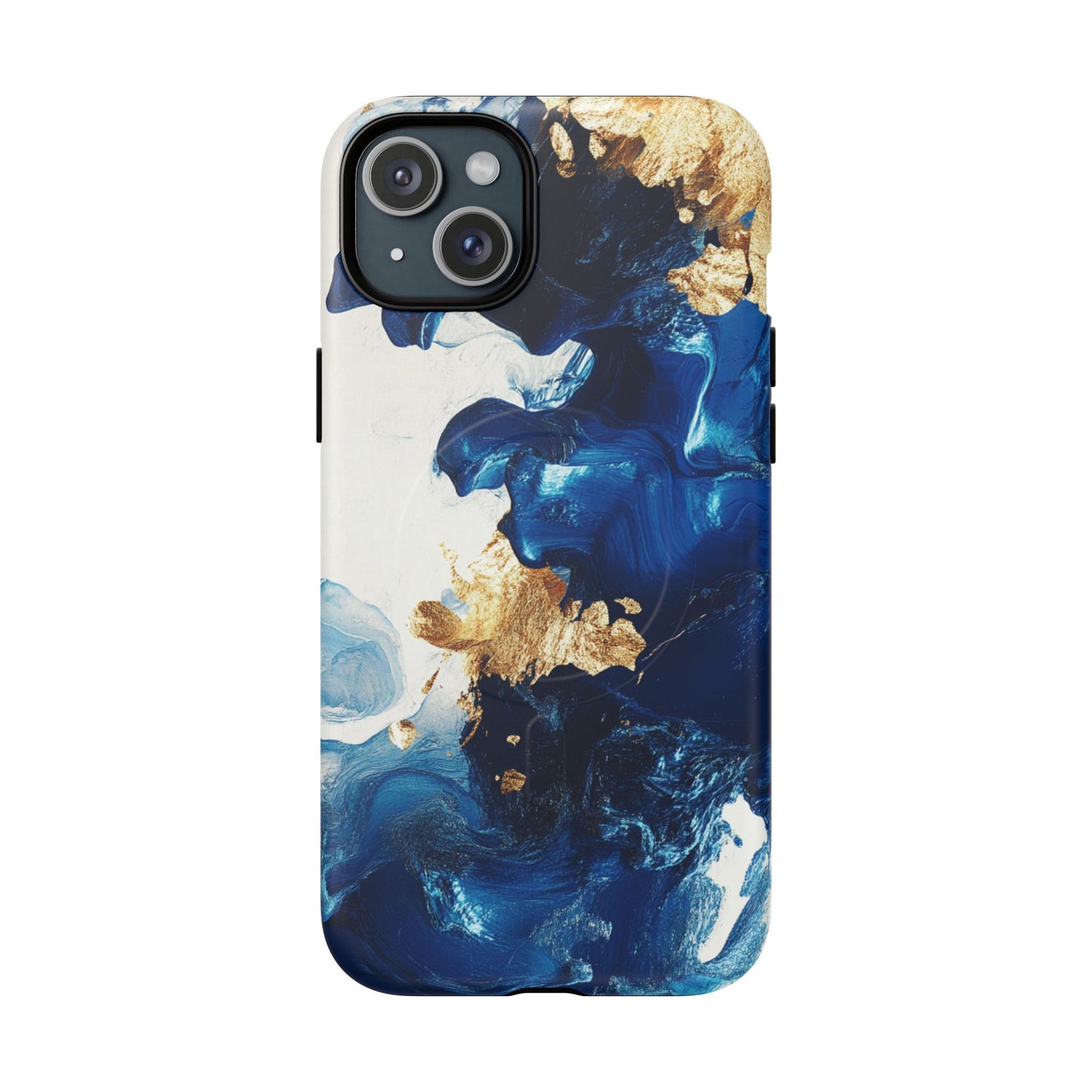 Stylish Tough Magnetic Phone Case – Durable & Chic Golden Blue Design for Smartphone Protection