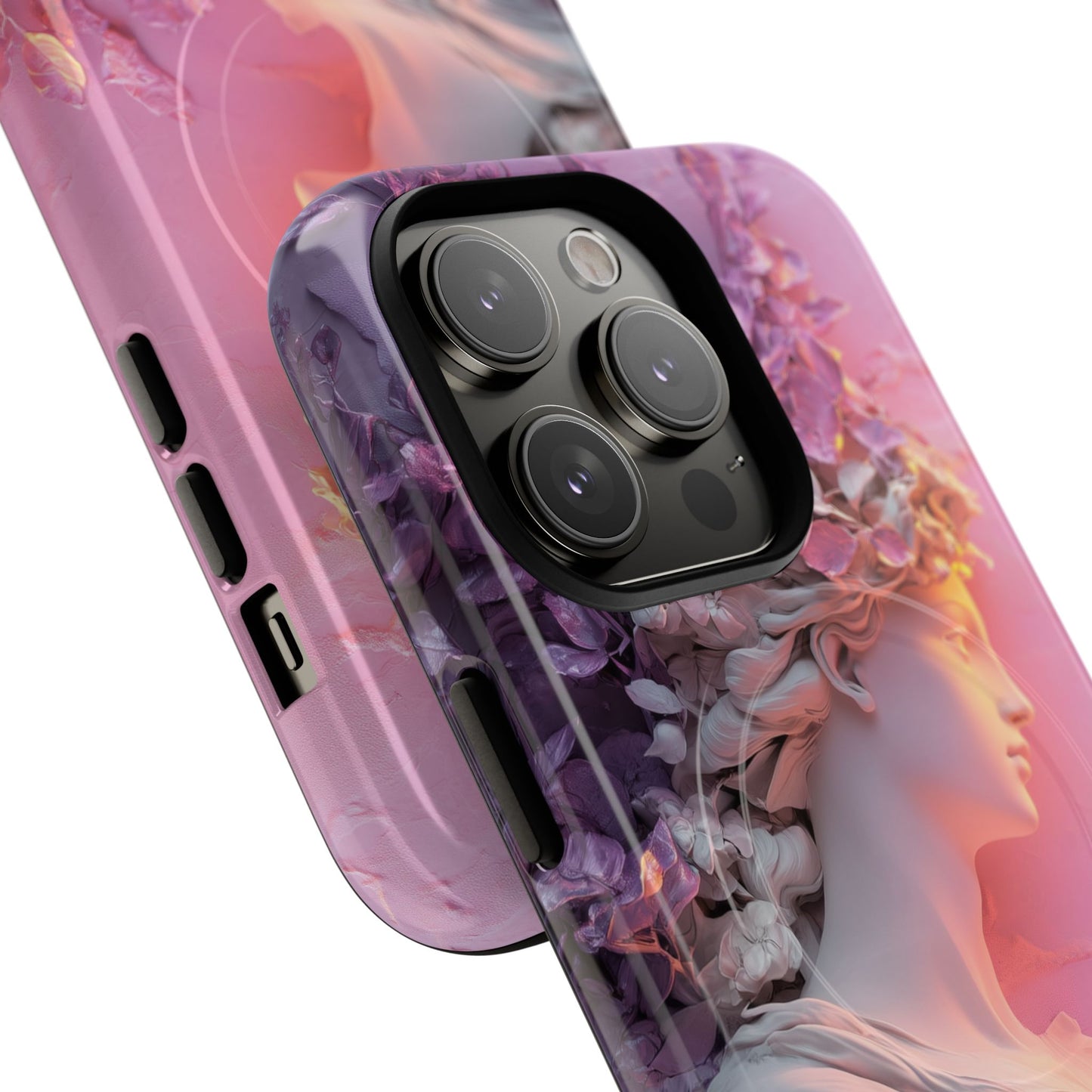 Elegant Floral Tough Magnetic Case for iPhone - Aesthetic Protection