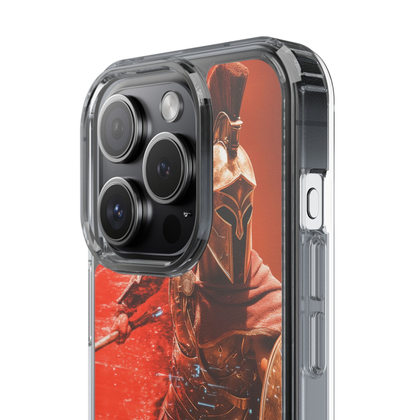 Spartan "Big Duster" Warrior Clear Phone Case - Unique Design for Protection & Style