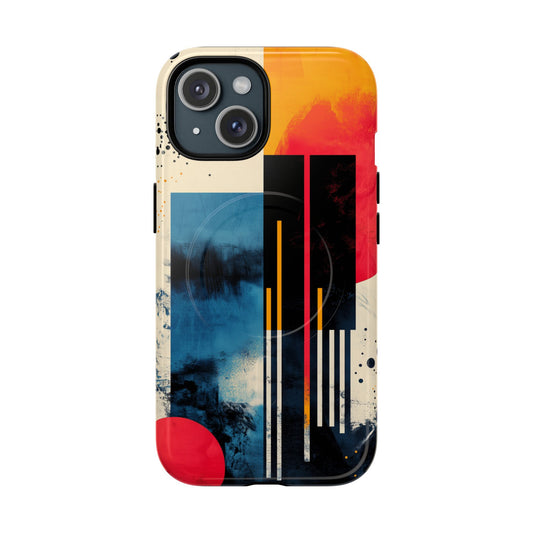Abstract Tough Magnetic Phone Case - Colorful Geometric Design
