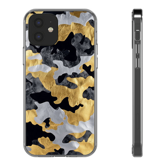 Metallic Gold Camo Clear Phone Case - Stylish Phone Cover