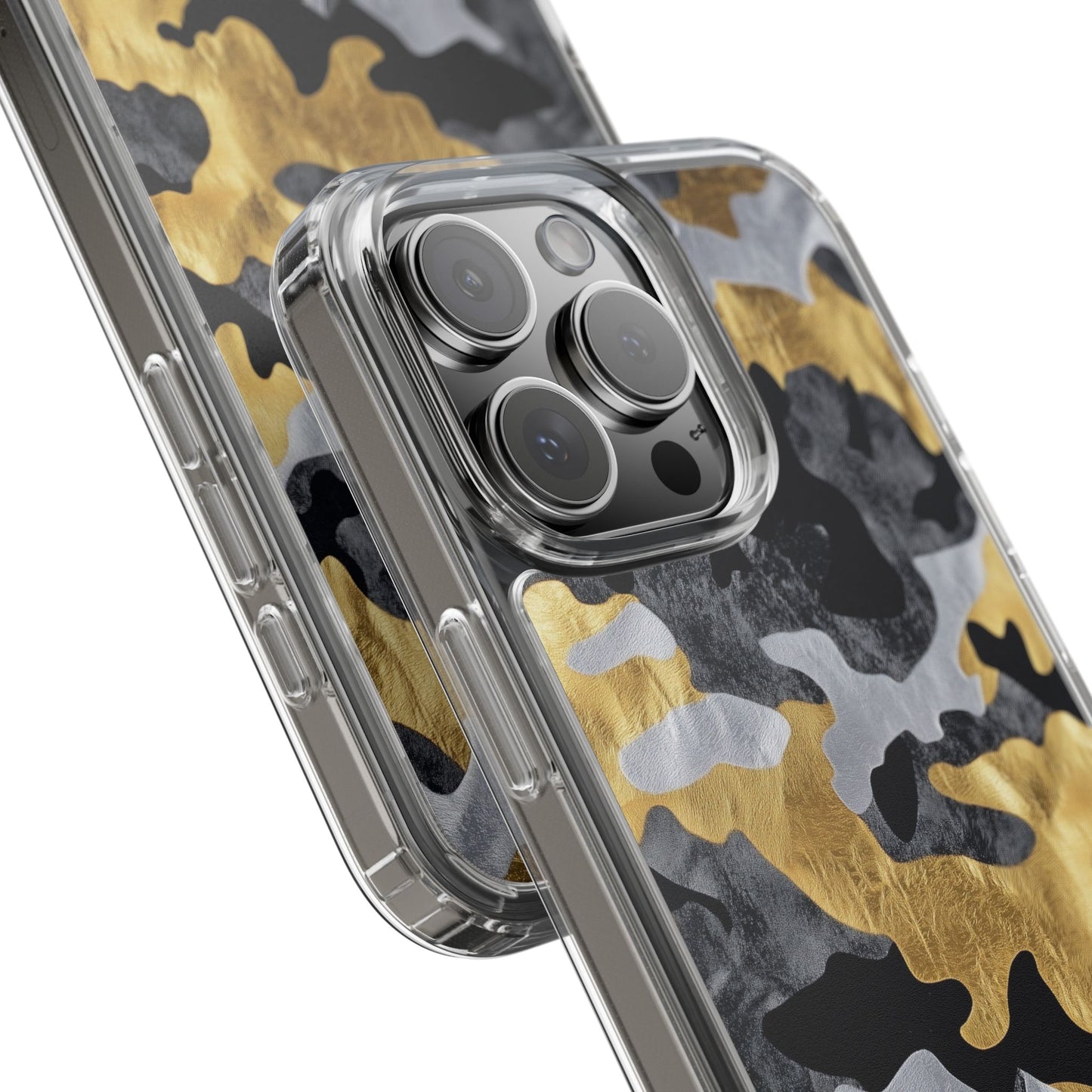 Metallic Gold Camo Clear Phone Case - Stylish Phone Cover