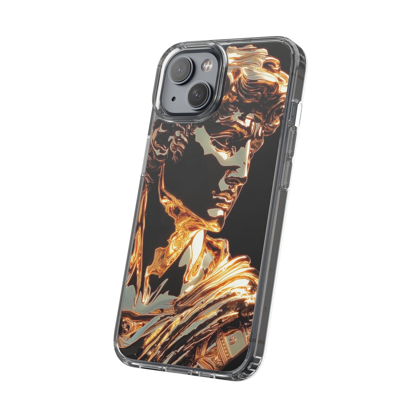 Gold David Sculpture Phone Case – Renaissance Inspired Luxury Art Design