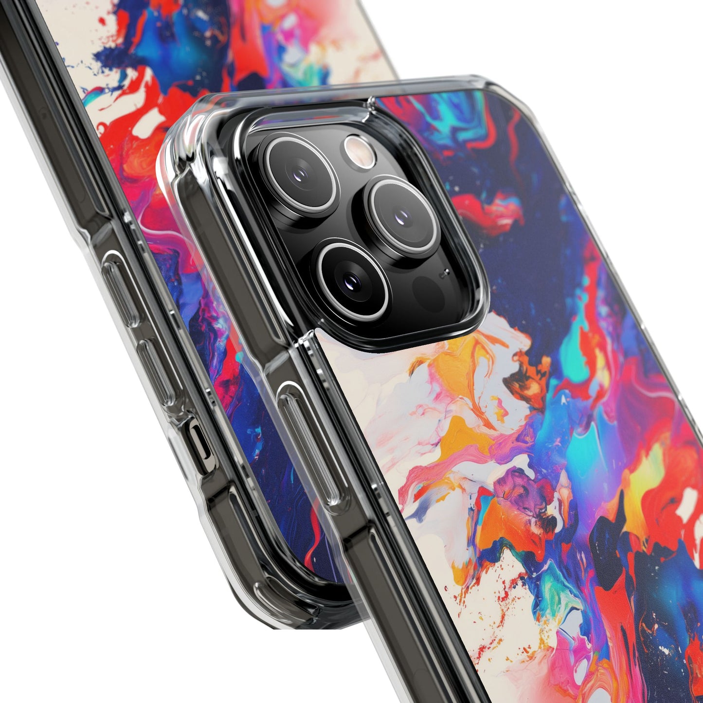 Vibrant Colorful Abstract Phone Case – Magnetic Clear Case for Bold & Stylish Protection