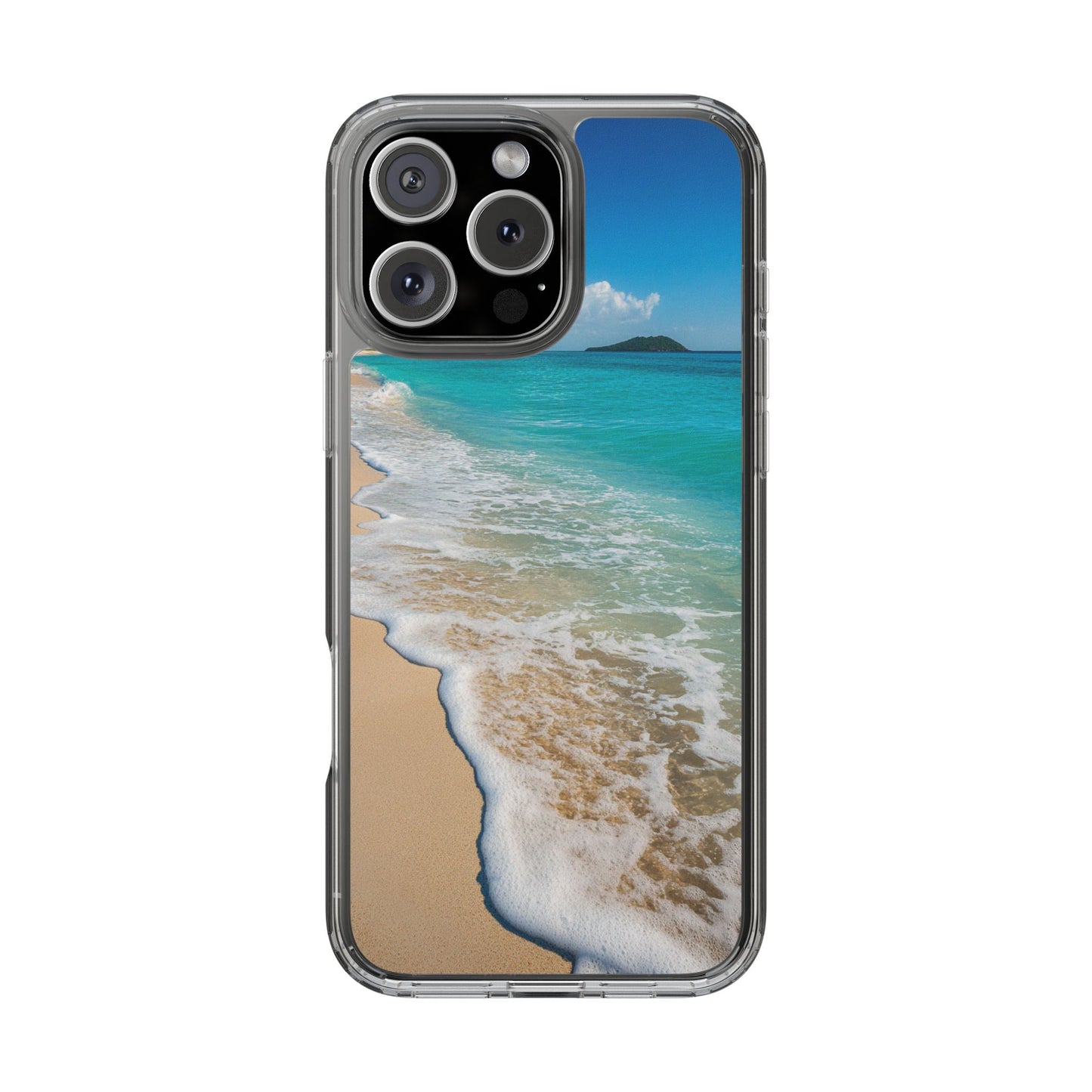 Beach Paradise Clear iPhone Case - Summer Vibe Ocean Design