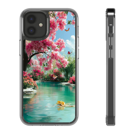 Enchanted Blossom Tree Clear iPhone Case – Boho Floral Nature Design