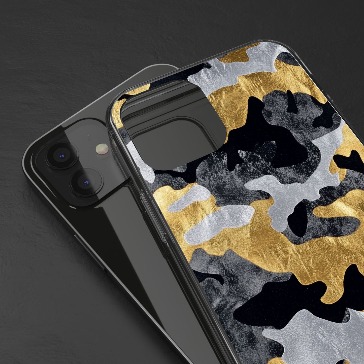 Metallic Gold Camo Clear Phone Case - Stylish Phone Cover