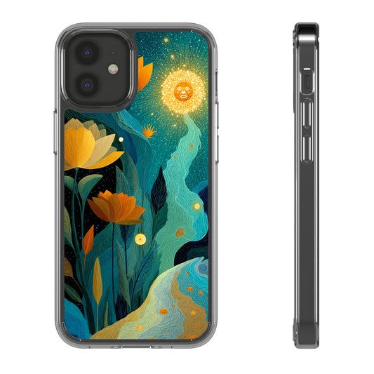 Deep Radiant Nature - Clear iPhone Case with Floral Design