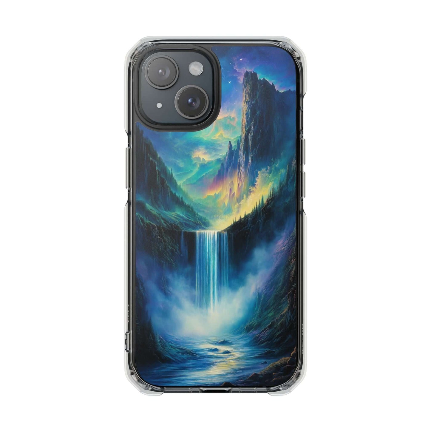 Cascading Aurora Waterfall Magnetic Clear Impact iPhone Case