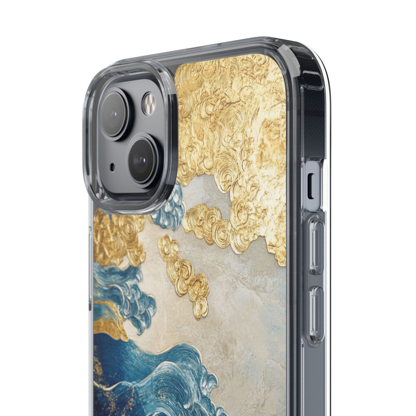 Golden Wave Clear Case - Stylish and Protective iPhone Cover