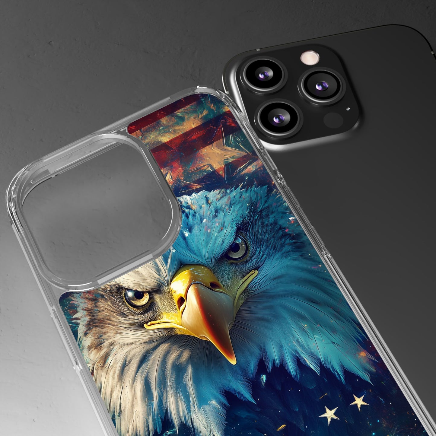 USA Eagle Design Clear Phone Case - Patriotic and Stylish