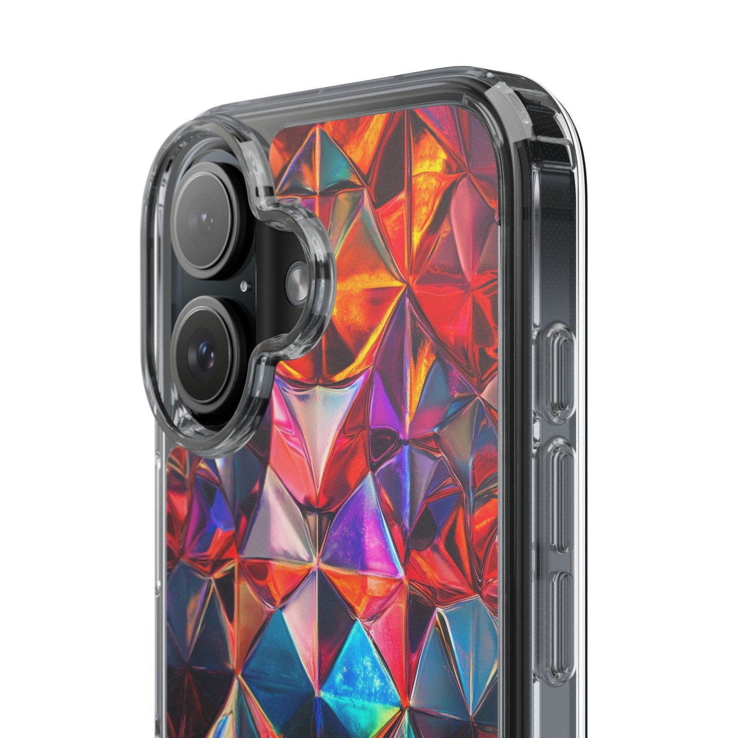 Colorful Geometric Clear Phone Case - Prism Design for iPhone