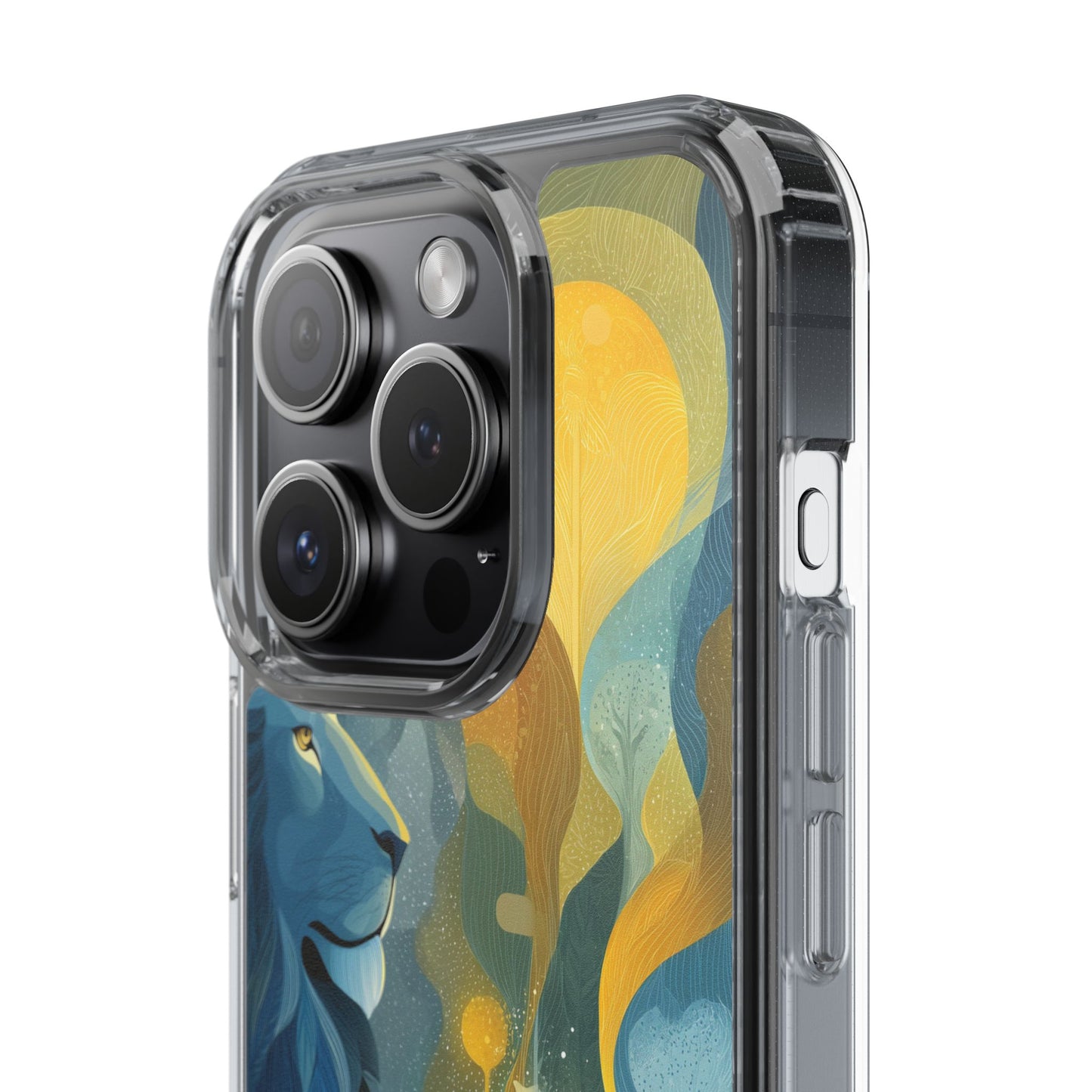 Artistic Lion Design Clear Phone Case | Nature-Inspired Protection for Animal Lovers