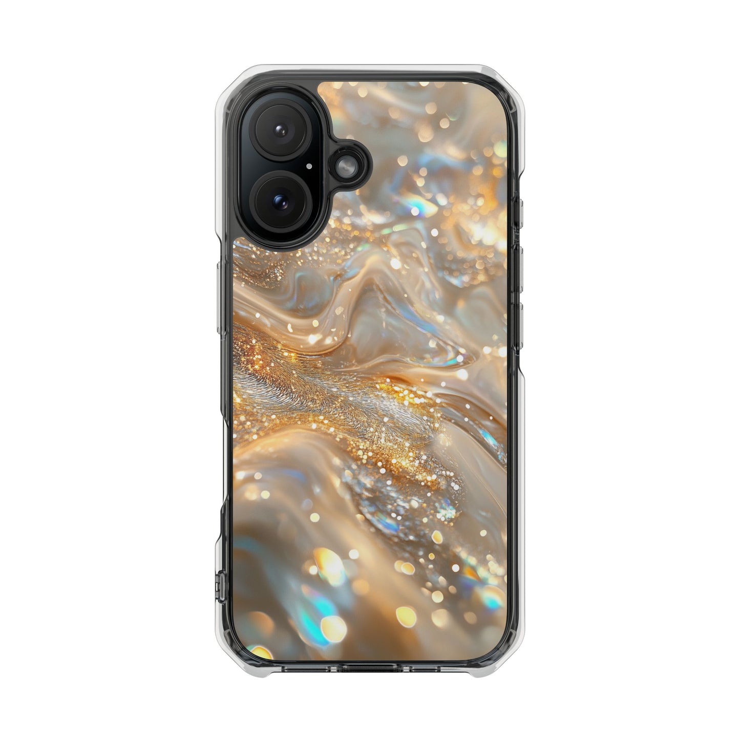 Celestial Gold Mist Magnetic Clear Impact iPhone Case