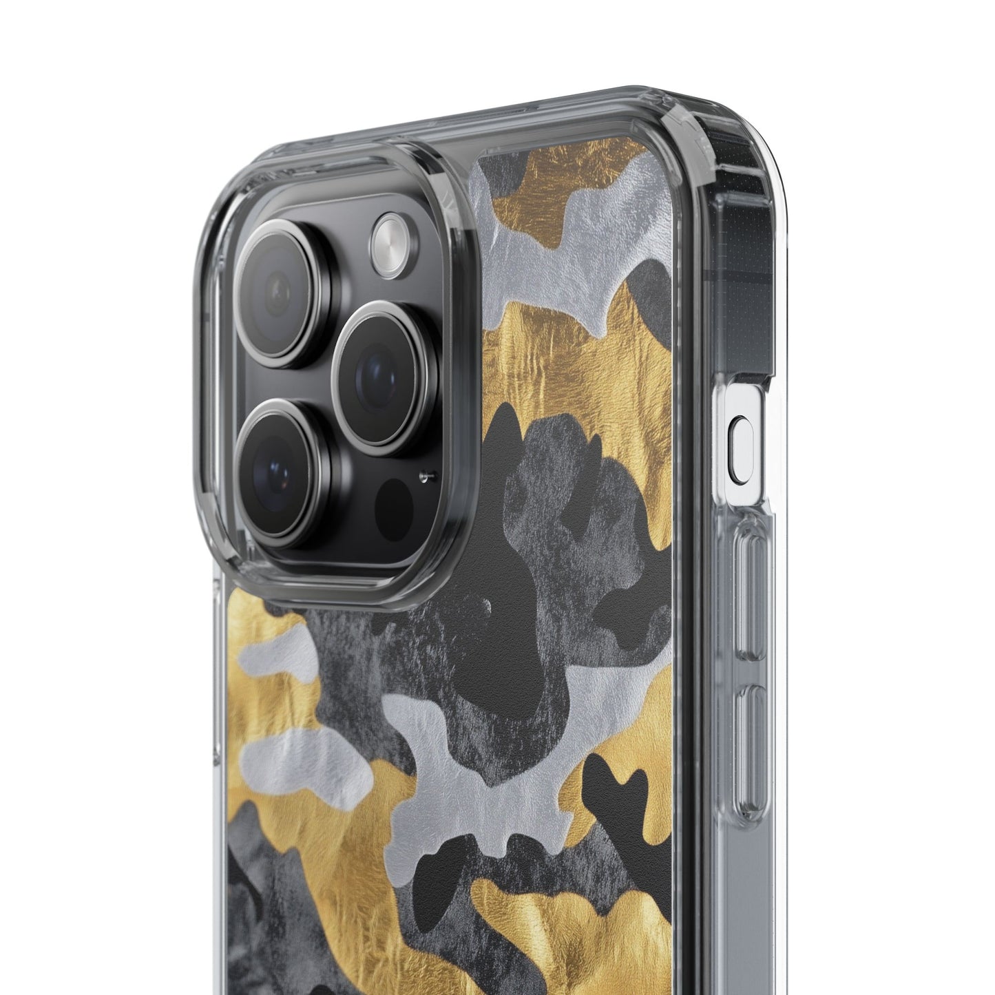Metallic Gold Camo Clear Phone Case - Stylish Phone Cover
