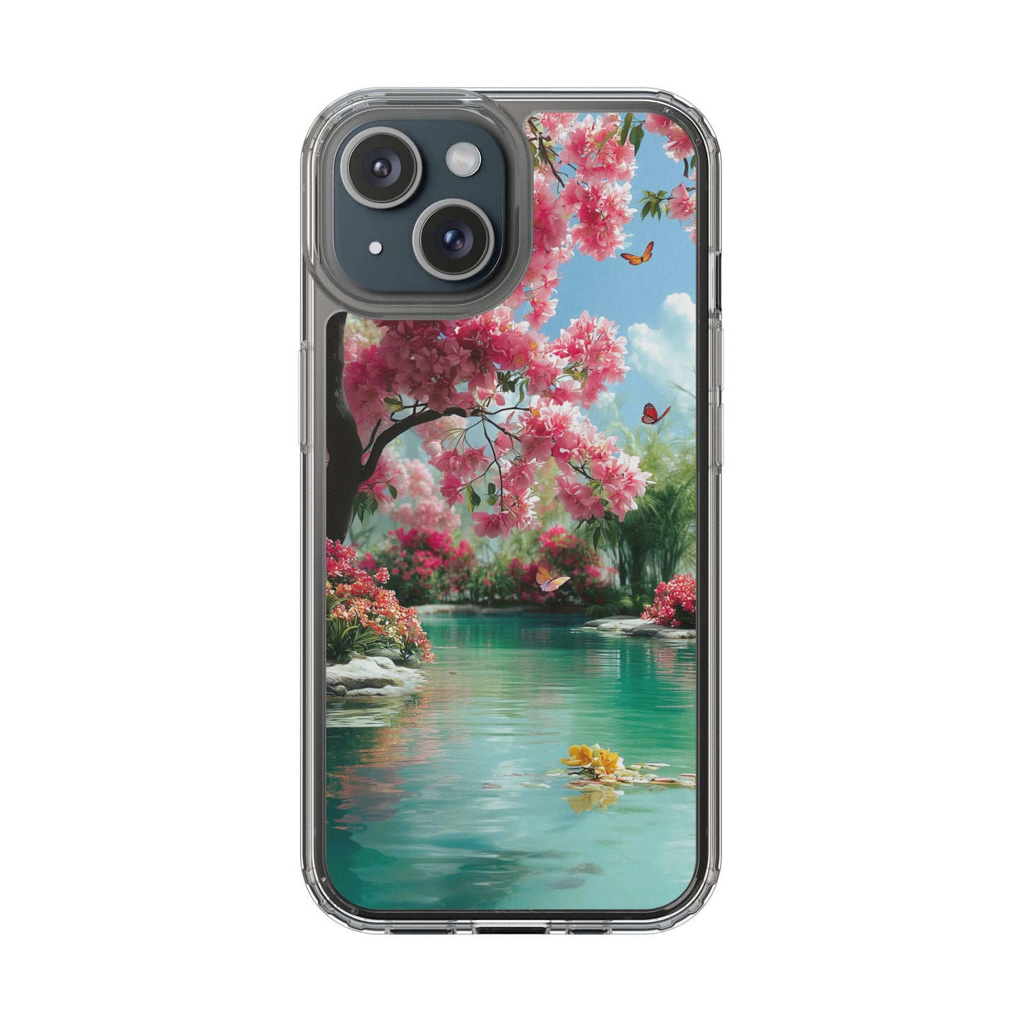 Enchanted Blossom Tree Clear iPhone Case – Boho Floral Nature Design
