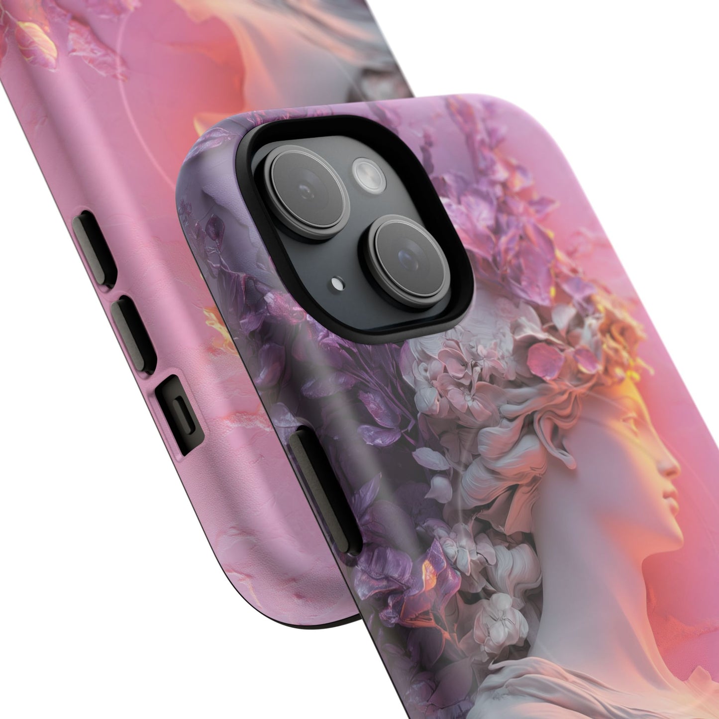 Elegant Floral Tough Magnetic Case for iPhone - Aesthetic Protection