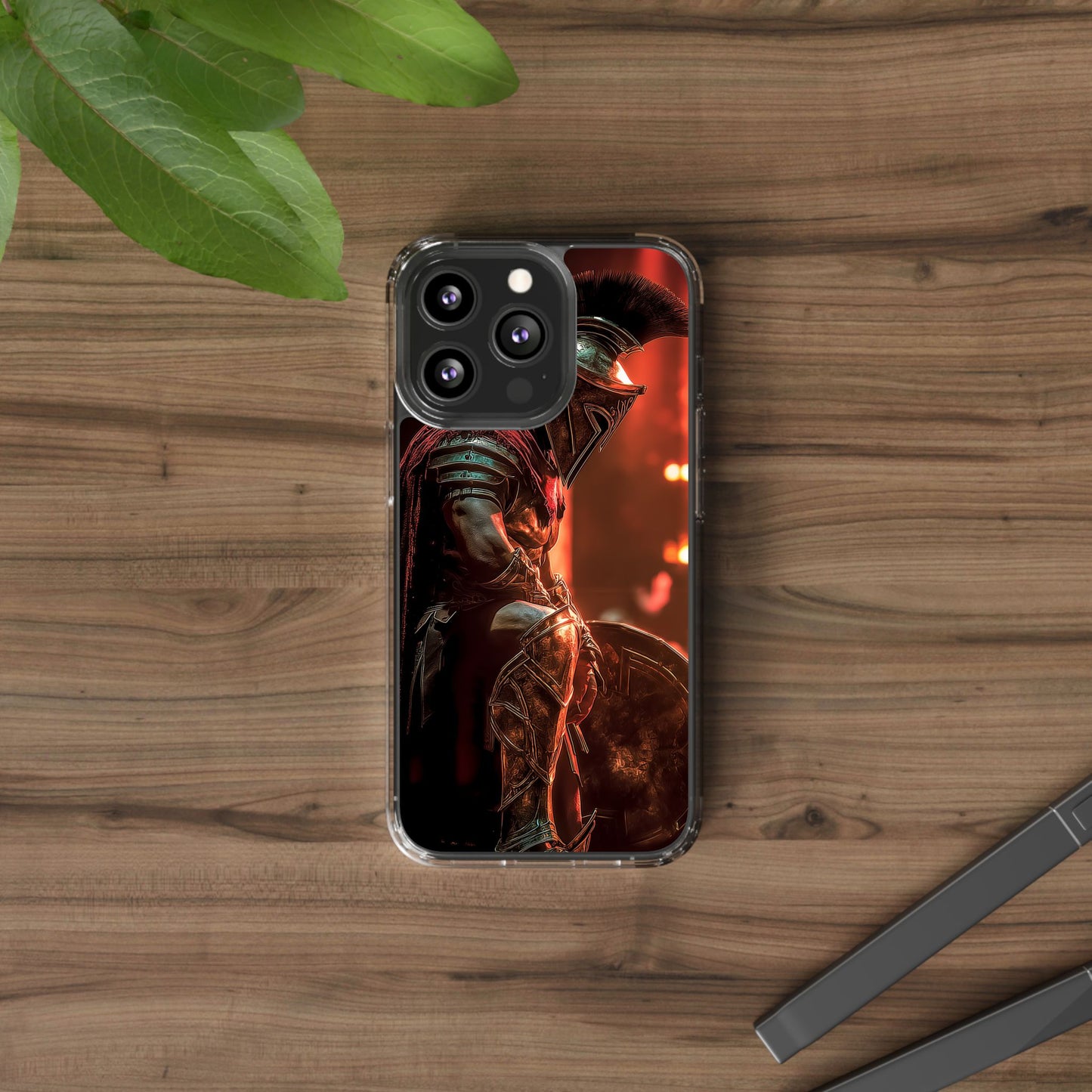 Leonidas Edition Spartan Warrior iPhone Case – Rugged Clear Protection with Bold Battle Inspired Design