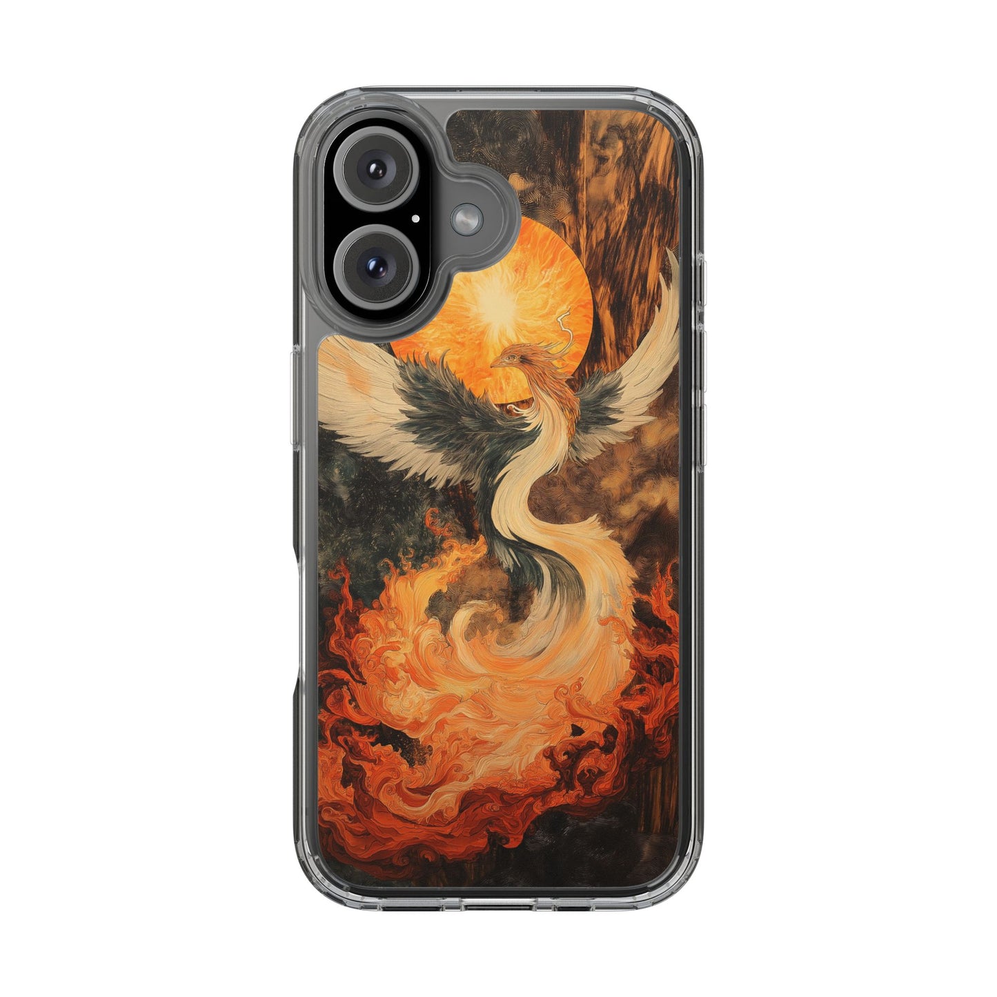 Phoenix Fire Clear iPhone Case - Artistic Protection for Creative Souls