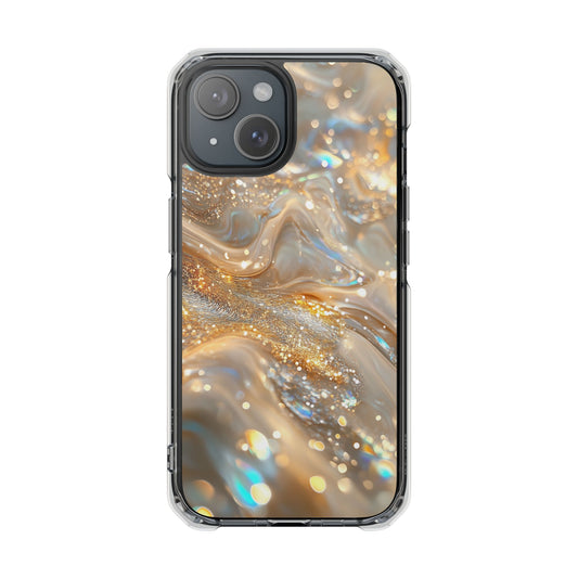 Celestial Gold Mist Magnetic Clear Impact iPhone Case