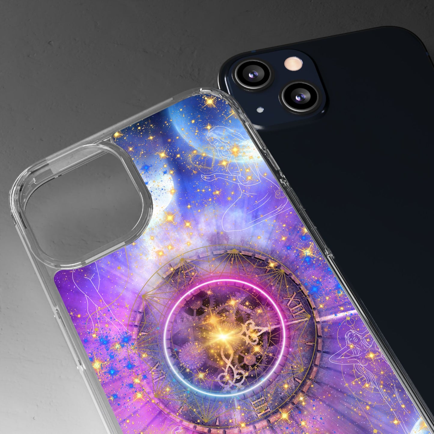 Stardust Dreams Clear iPhone Case – Magical Galaxy Art for Astrology Lovers