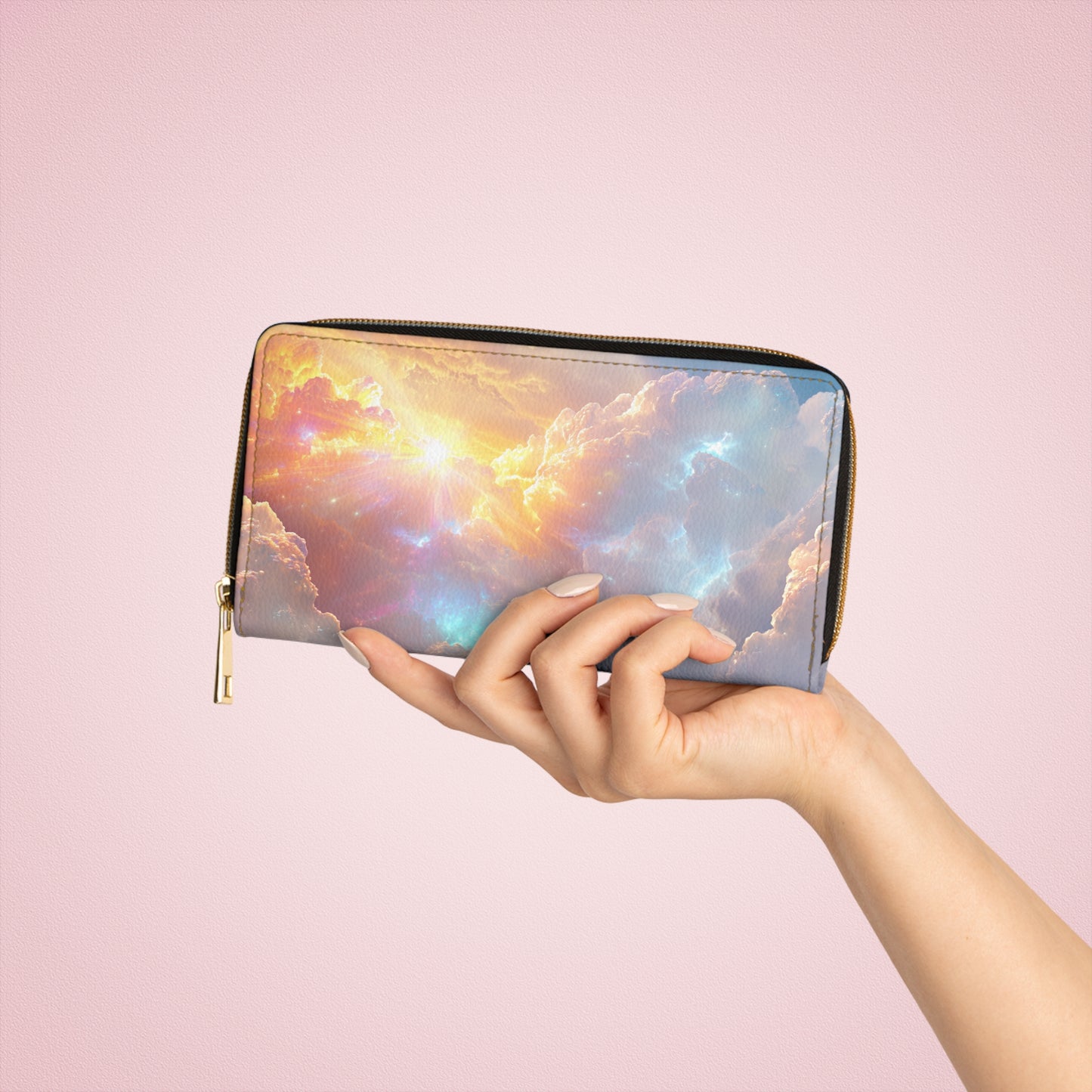 Celestial Chrome Cloud Cell Phone Clutch Wallet