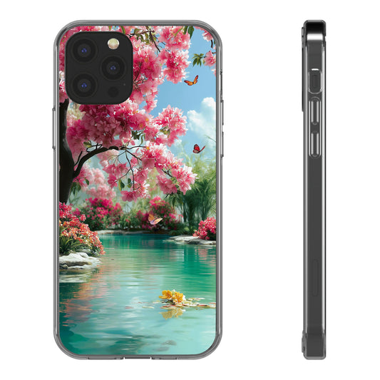 Enchanted Blossom Tree Clear iPhone Case – Boho Floral Nature Design