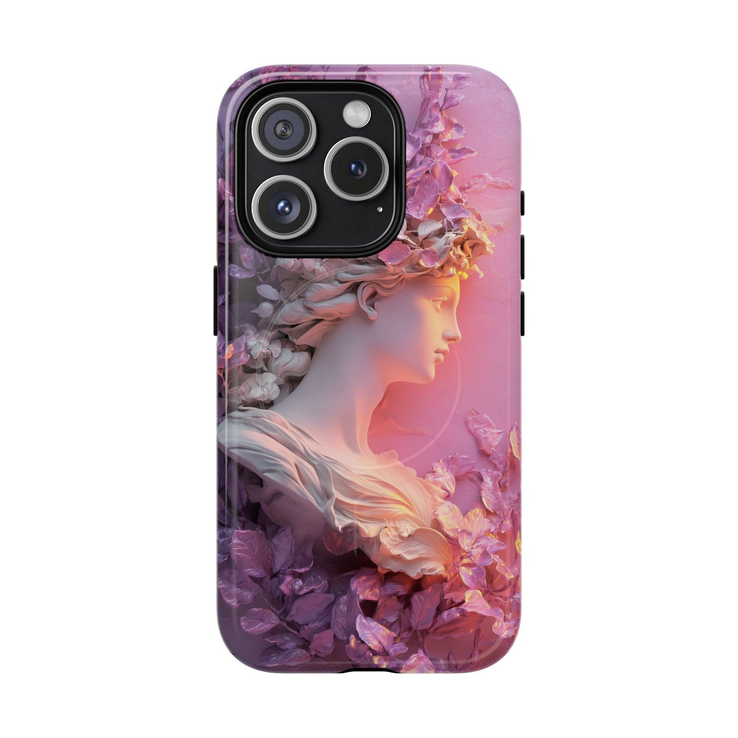 Elegant Floral Tough Magnetic Case for iPhone - Aesthetic Protection